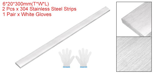 316L Stainless Steel Flat Bar 1/4″ x 13/16″ x 12″ Trim Strips Sheet