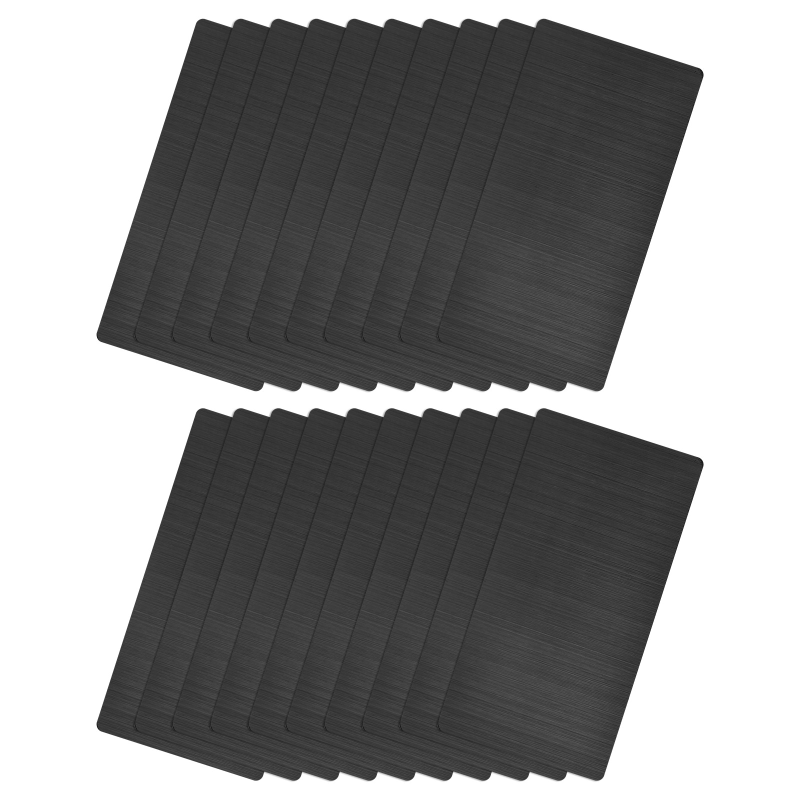 85x50x0.4mm Brushed 201 Stainless Steel Blank Metal Card Dark Gray 20 Pcs