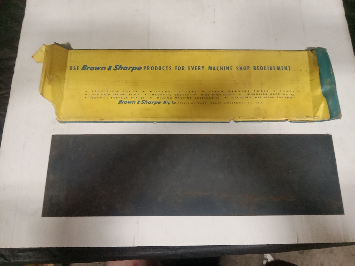 Vtg TOOL Brown & Sharpe 1/8″ x 5″ X 18″ FLAT GROUND STEEL OIL HARDENING Sheet
