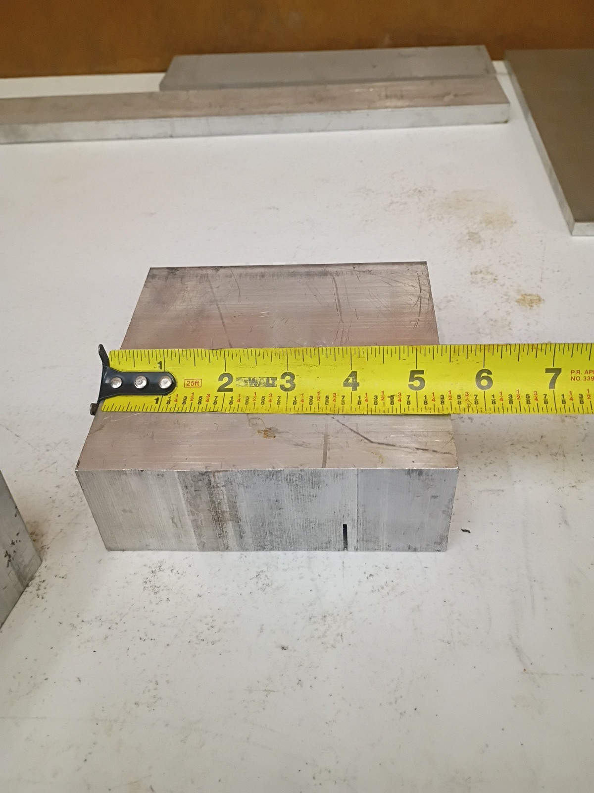 Aluminum Drop Block Plate Remnants (2) 2 1/8x4x4 And 2x 5 3/8x 5 3/8 9.1 Lbs