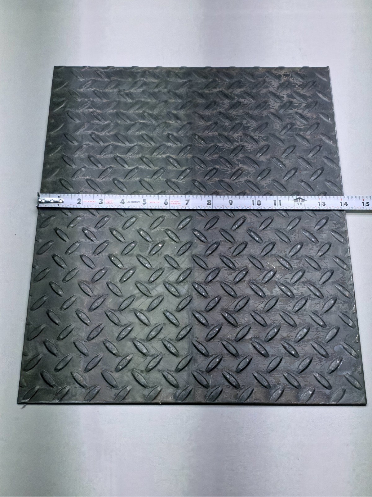 11 Gauge Hot Rolled Steel Diamond Plate | 17″ x 14″ | Precision Cut +/- 1/16″