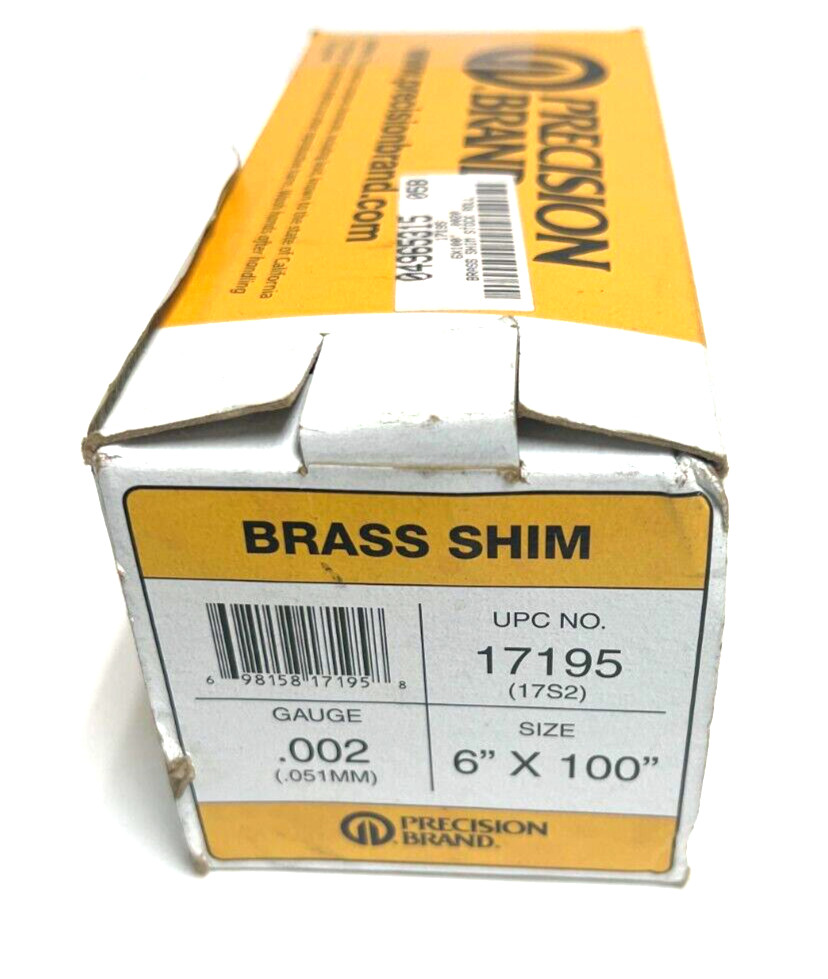 PRECISION BRAND BRASS SHIM .002 6″ X 72″
