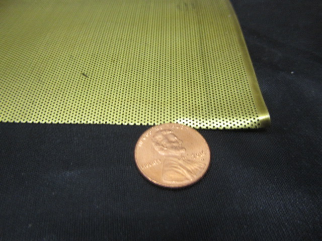 Brass Perforated Staggered Sheet, .016″ Thick x 24″ x Per Ft”, .020″ Hole Dia.