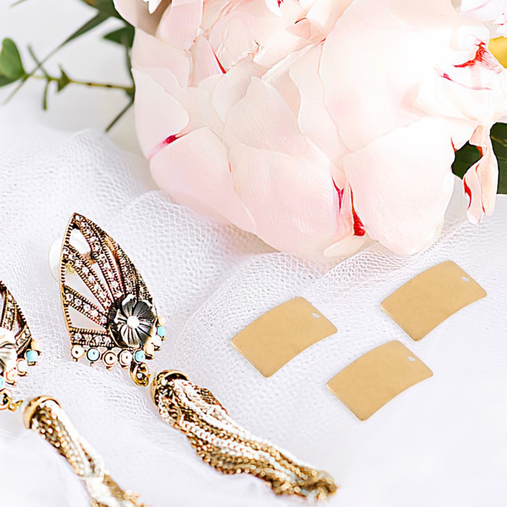 25Pcs Brass Plates for DIY Jewelry Reusable Metal Sheets Golden