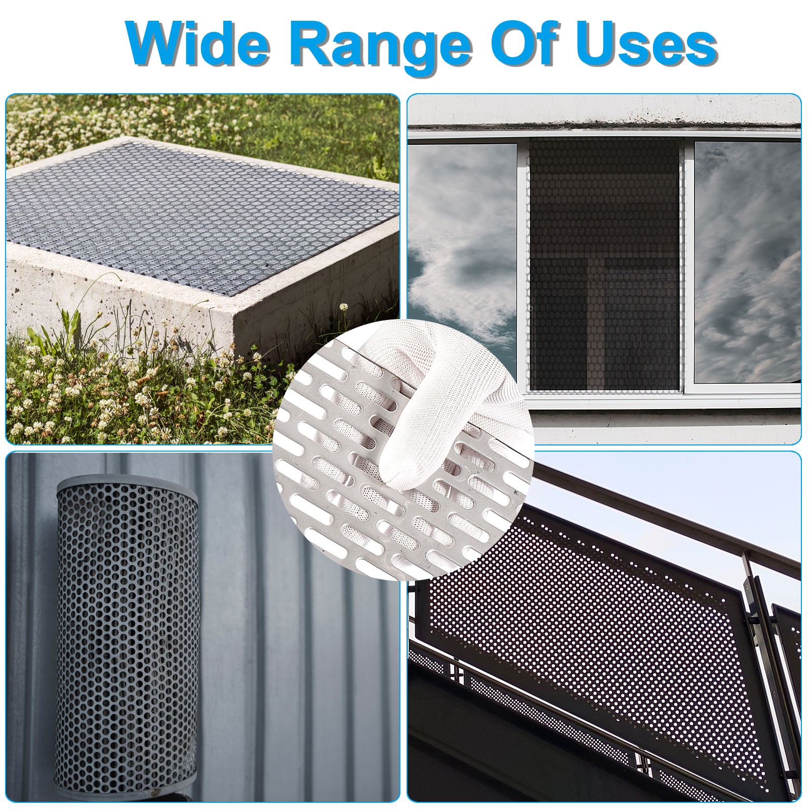 15.7″ x 7.9″ Perforated Metal Sheets, 19Ga 0.2″ x 0.79″ Oval Hole Mesh