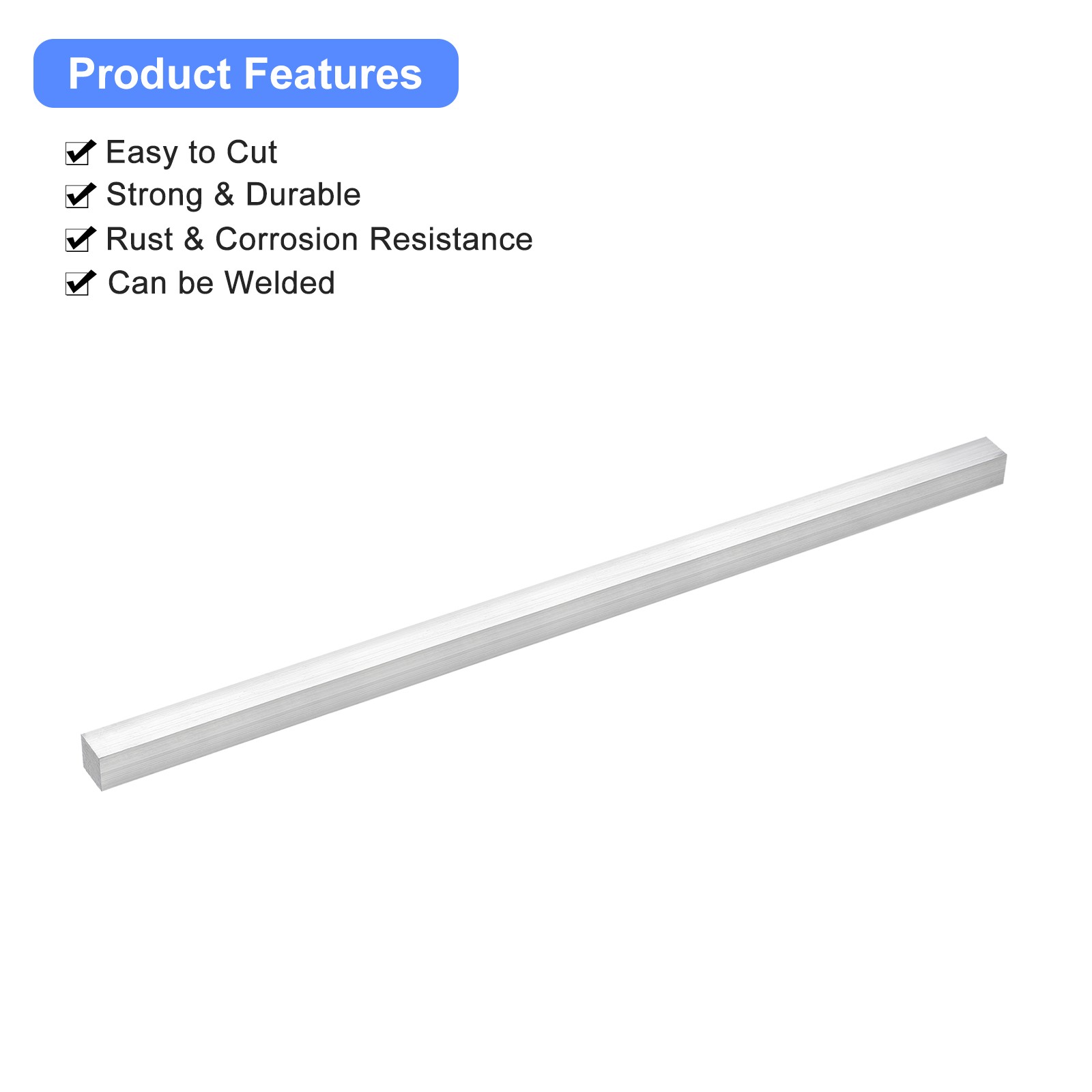 6pcs Square Aluminum Flat Bar 1/2″ Thickness 1/2″ Width 12″ Length