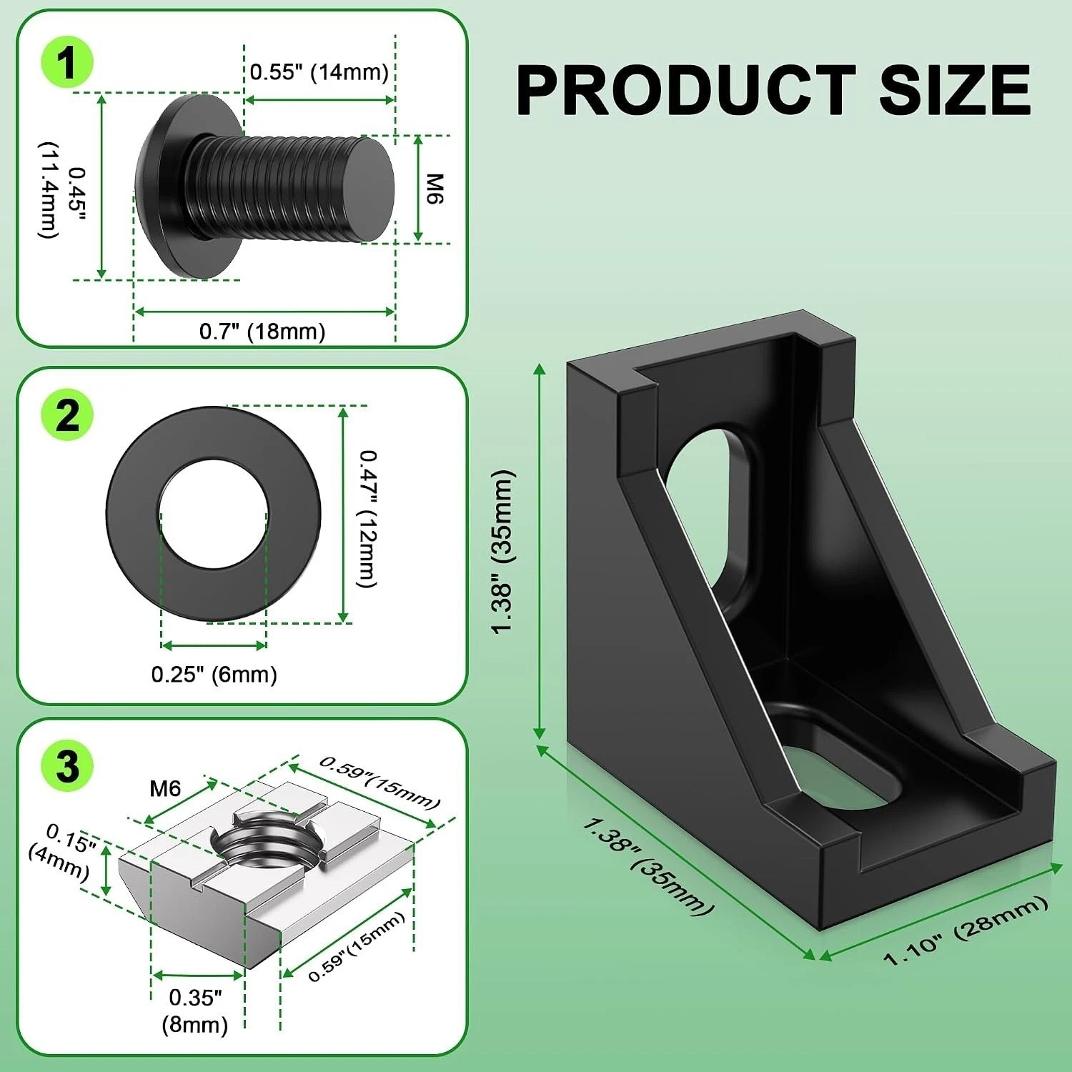 24 Set Aluminum Profile Connector Kit with Accessories