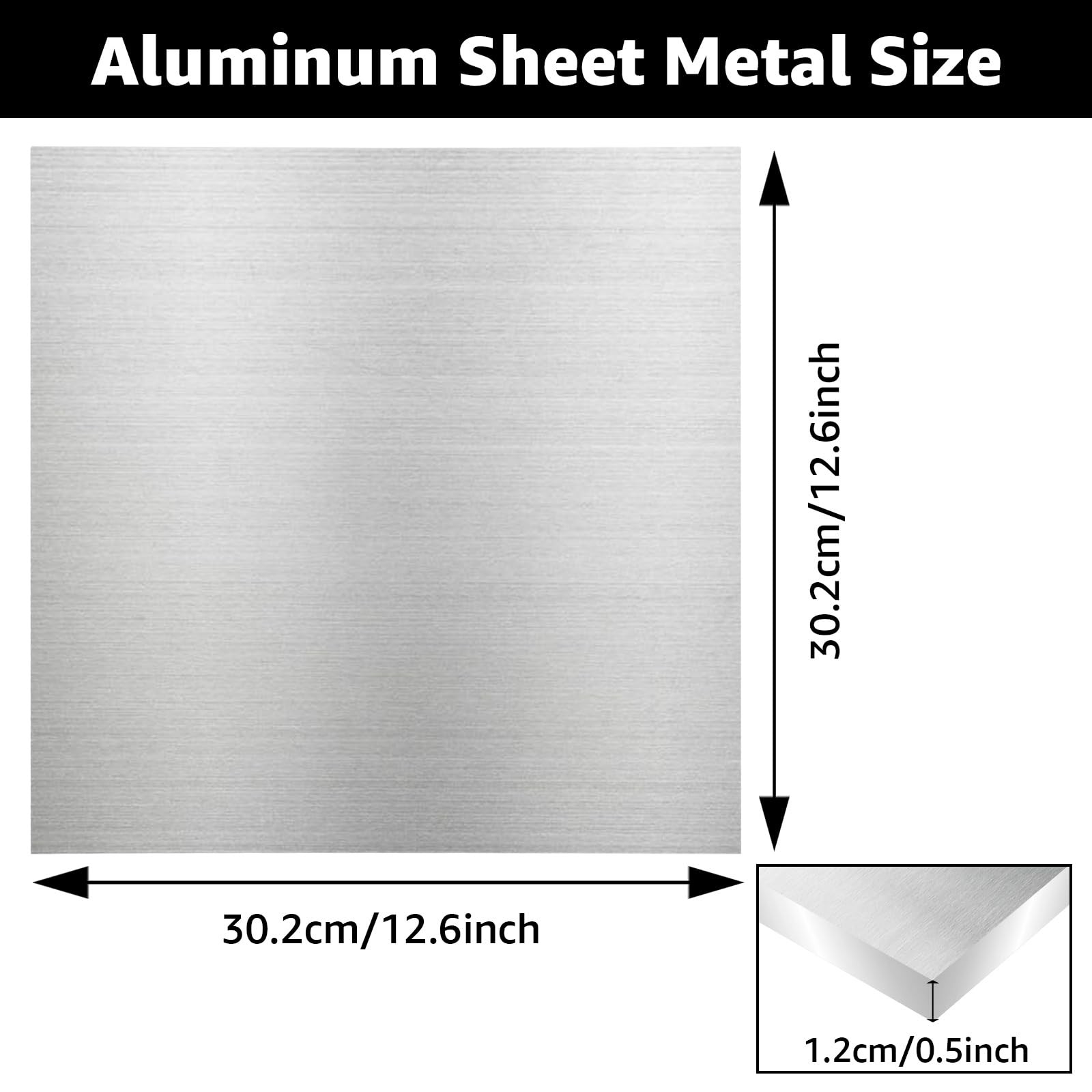 6061 Aluminum Sheet Metal 11.8×11.8×1/2 Inch 300x300x12mm Thick Flat Plate