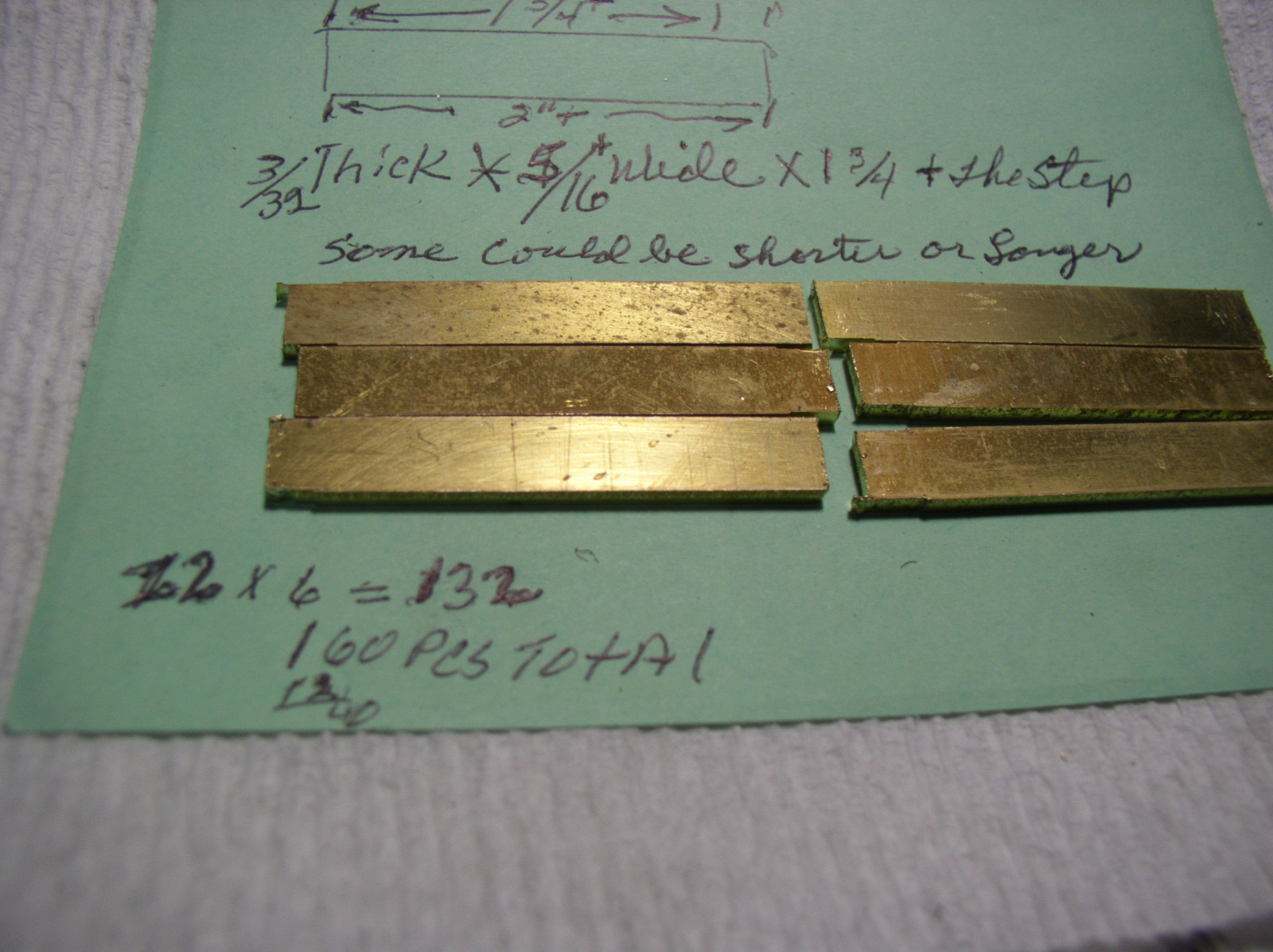 6 PCS. 3/32″ X 5/16″ X 1 3/4″+ LONG SOLID BRASS FLAT SHEET LASER DROPS