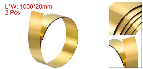 2Pcs Brass Sheet Roll 0.3x20x1000mm Brass Foil Roll Brass Strip Gold