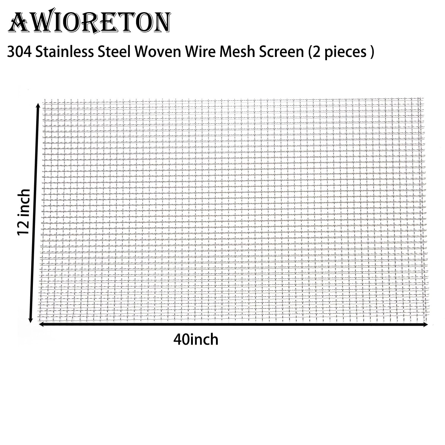 Stainless Steel Wire Mesh Screen 12×40 Inch, 2 Pcs, 5 Mesh, Rodent & Pest Contro