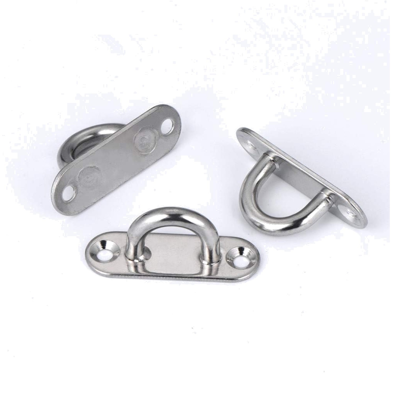 Stainless Steel Pad Eye Plate Set with Carabiner Clips