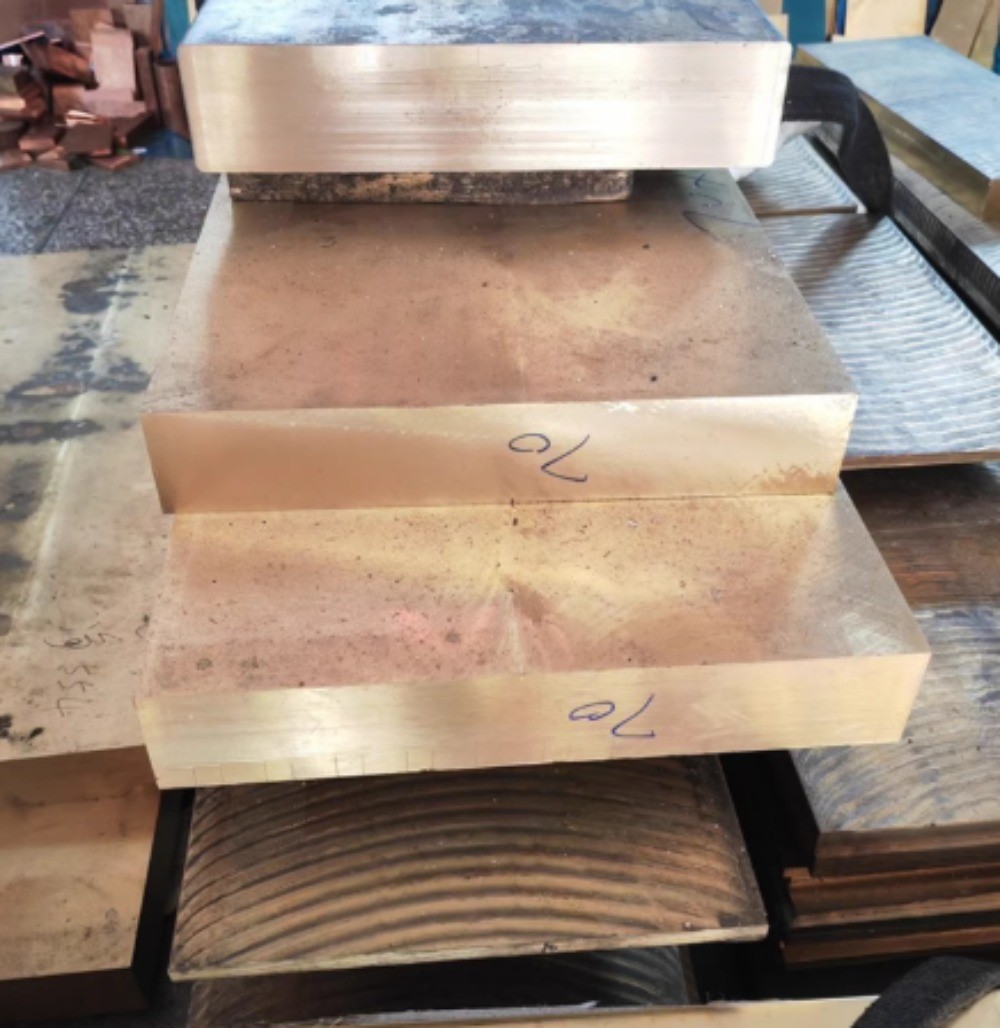 BRASS BLOCK Ingot BRASS BAR Knife Handle Material Metal Craft DIY 2×1.2×0.4in