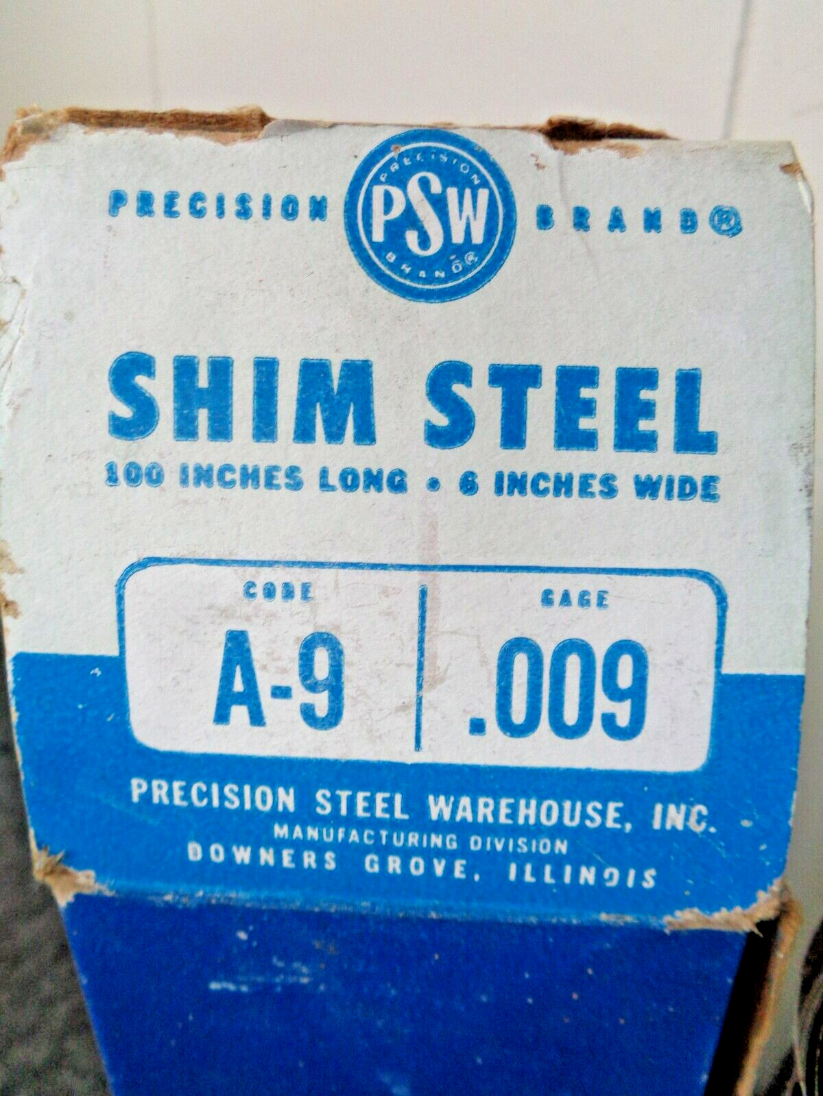 Vintage Precision Brand .009 Shim Steel 6″ Wide A-9 PSW