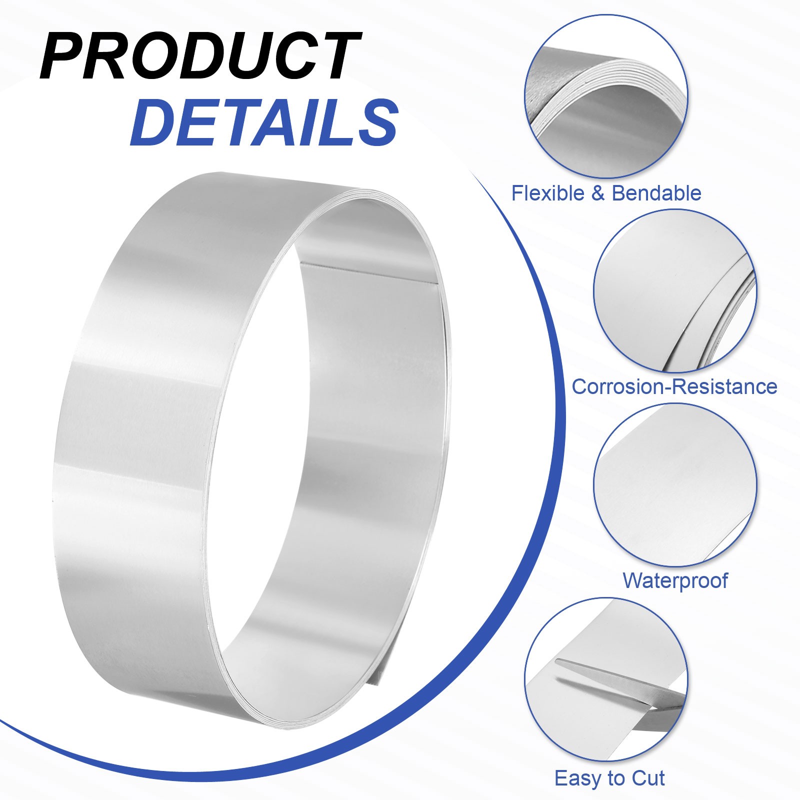 3000mm x 50mm x 0.5mm Aluminum Flashing Roll 1060 Aluminum Metal Roll Sheet