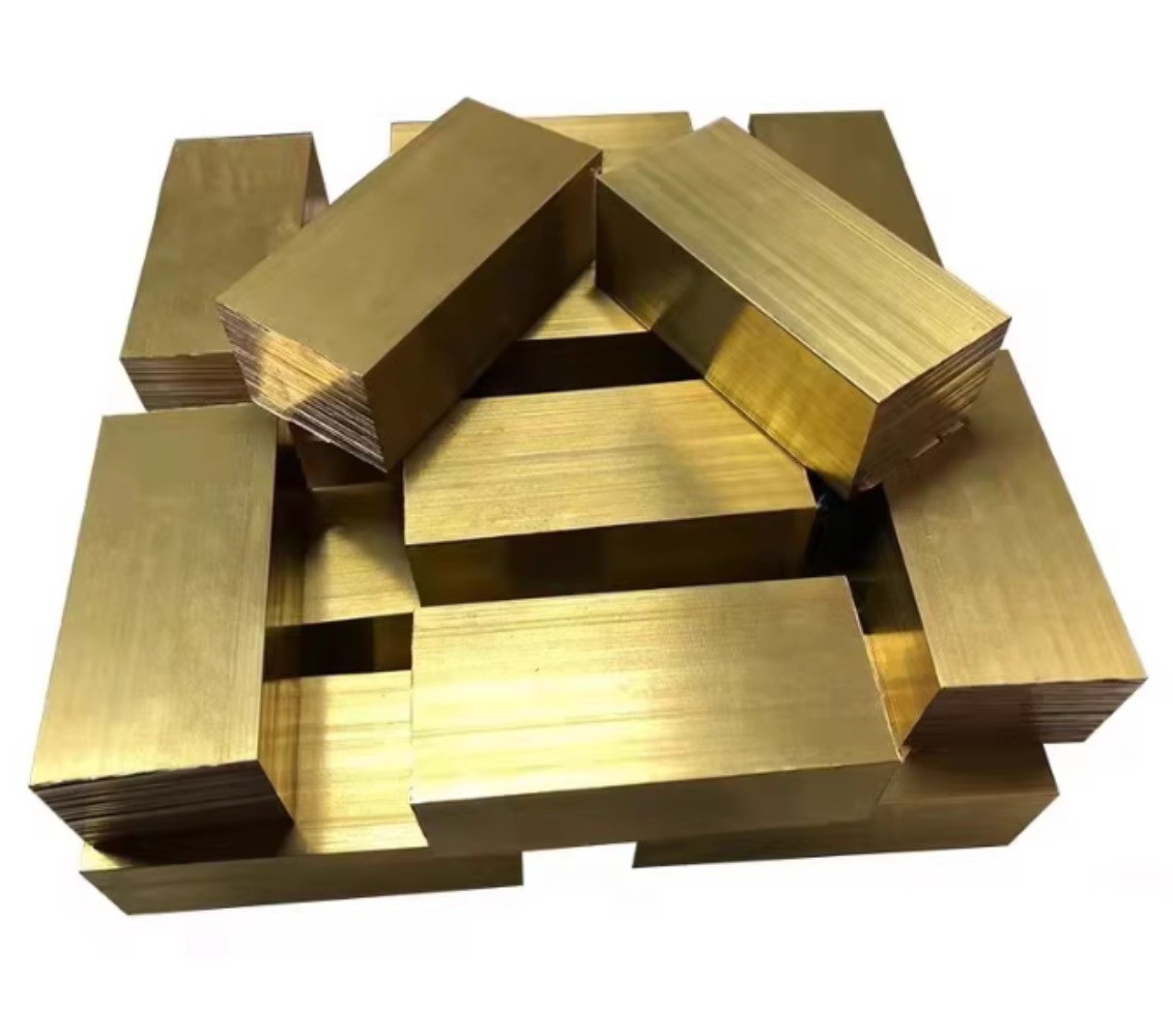 BRASS BLOCK Ingot BRASS BAR Knife Handle Material Metal Craft DIY 2×1.2×0.4in