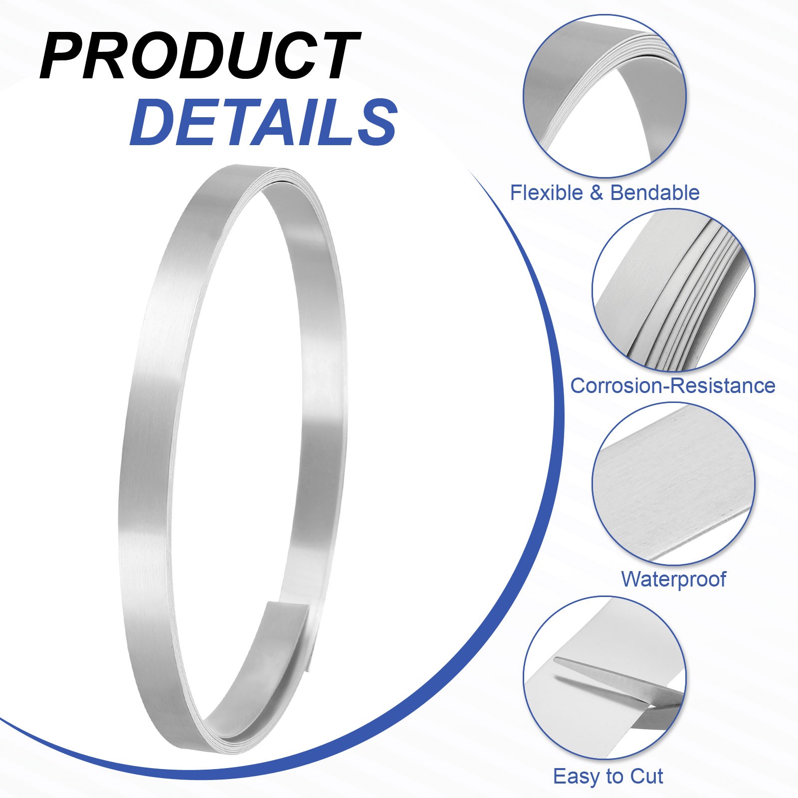 Aluminum Flashing Roll 3000mm x 10mm x 0.5mm 1060 Aluminum Metal Roll