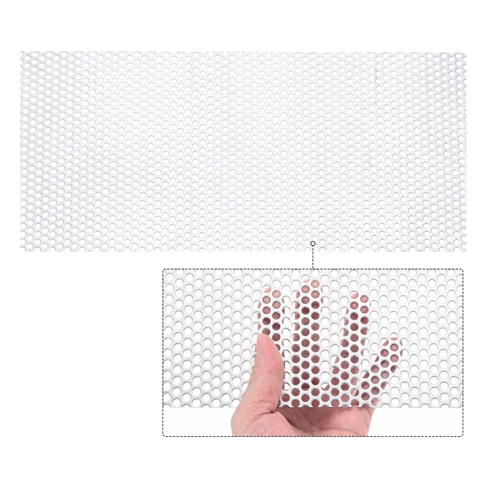 15.7″x7.9″ 304 Stainless Steel Perforated Sheet 0.2″ Hole Metal Mesh Plate