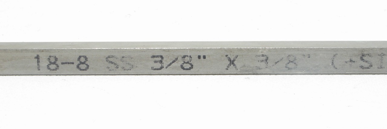 18-8 Stainless Steel Keystock, 3/8″ x 3/8″ x 12″