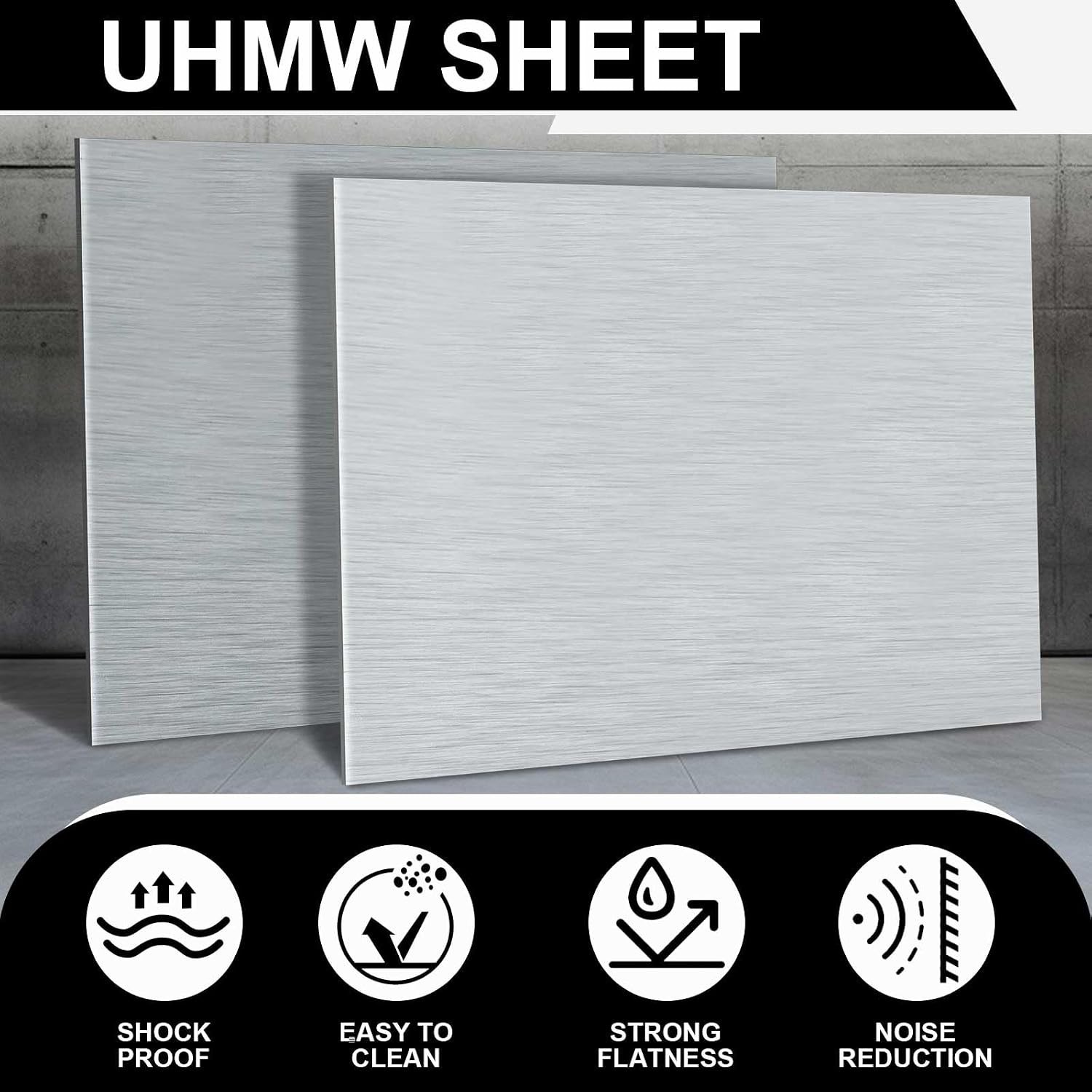 2 PACK 36″x24″ Aluminum Composite Panel, 1/4″ Thick Rectangle Brushed Silver