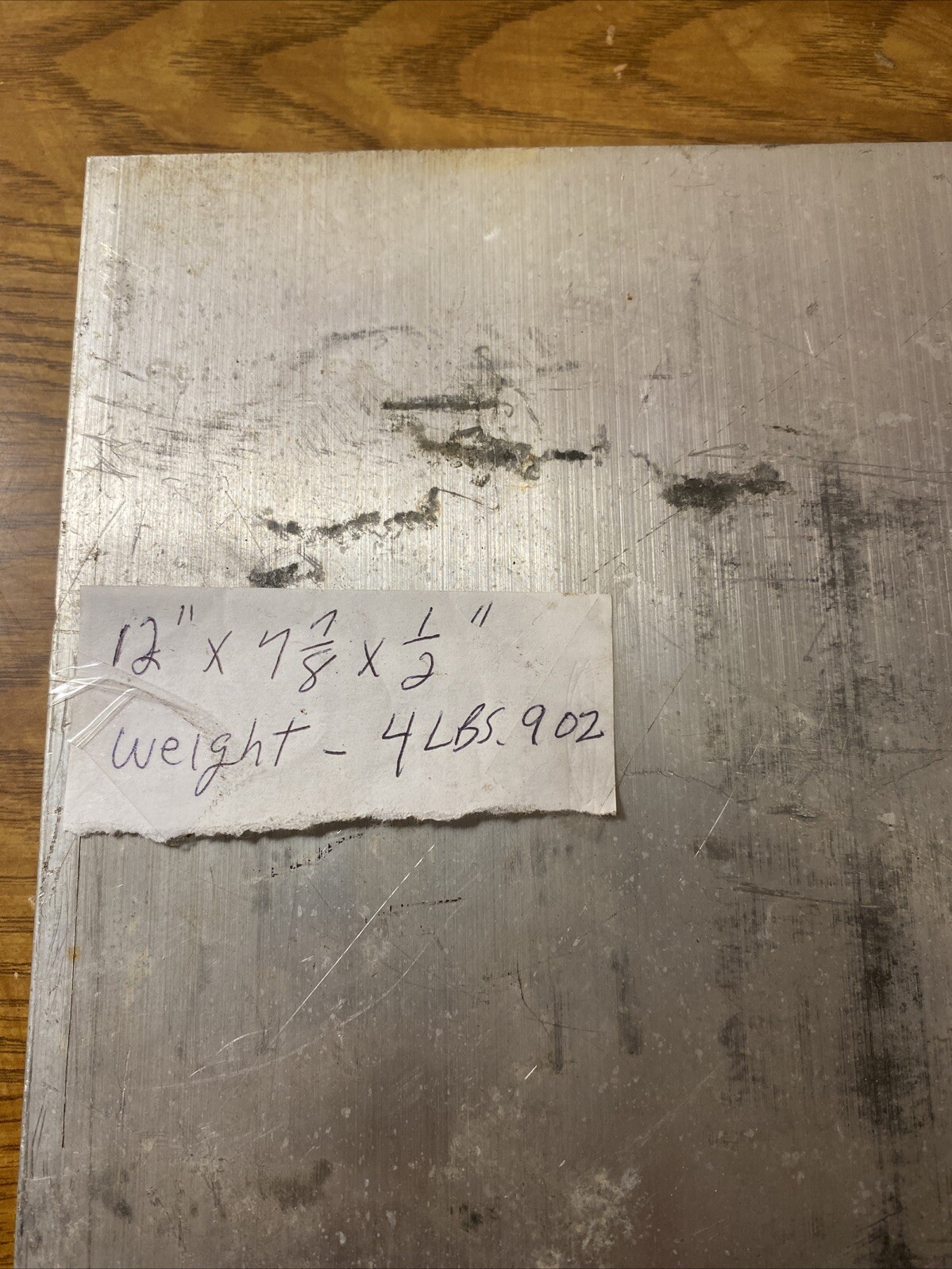 .5″ thick 1/2 Aluminum PLATE 12” X 7 7/8”