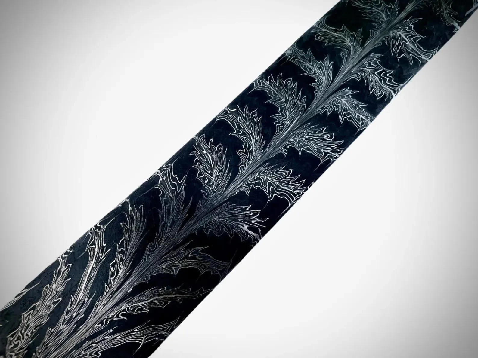 Handmade 1095 & 15N20 Feather Pattern Damascus Steel Billet for Knife Making