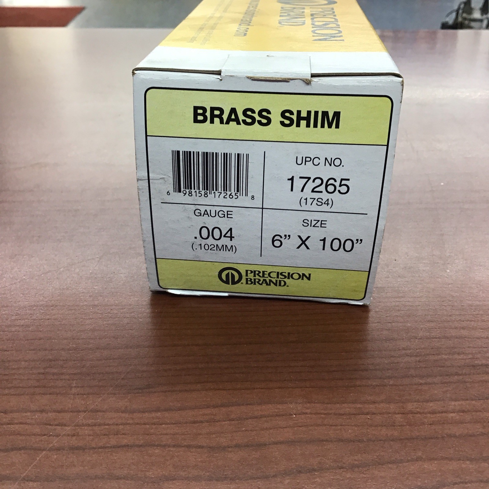 Precision Brand 17265 Shim Stock, Roll, Brass, 0.0040 In, 6 In, Length: 100″
