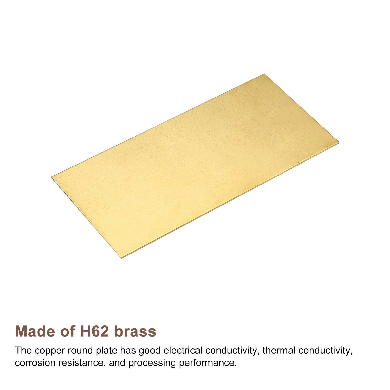 Brass Sheet, 1 x H62 Metal Sheets Plates 4″ Length x 2″ Width x 0.05″ Thickness