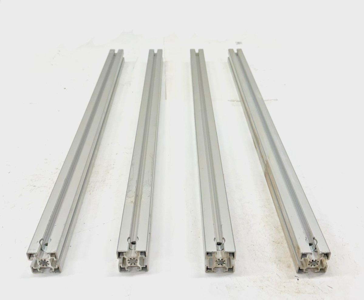 80/20 T-SLOTTED ALUMINUM EXTRUSION, 45-4545, (LOT OF 4), 4-OPEN SLOTS