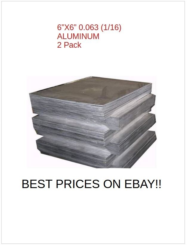 (3 pcs) .060 Aluminum Sheet Metal Plate. 6″ X 6″ – 1/16 “BEST PRICE ON EBAY’