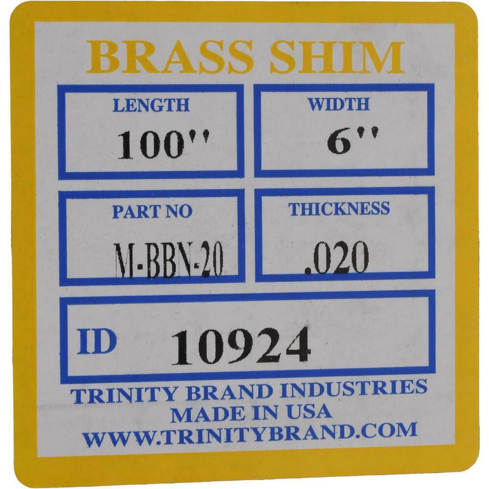 Type 302 Stainless Steel Shim Stock Roll, 6″ Wide x 50″ Long x 0.007″ Thick