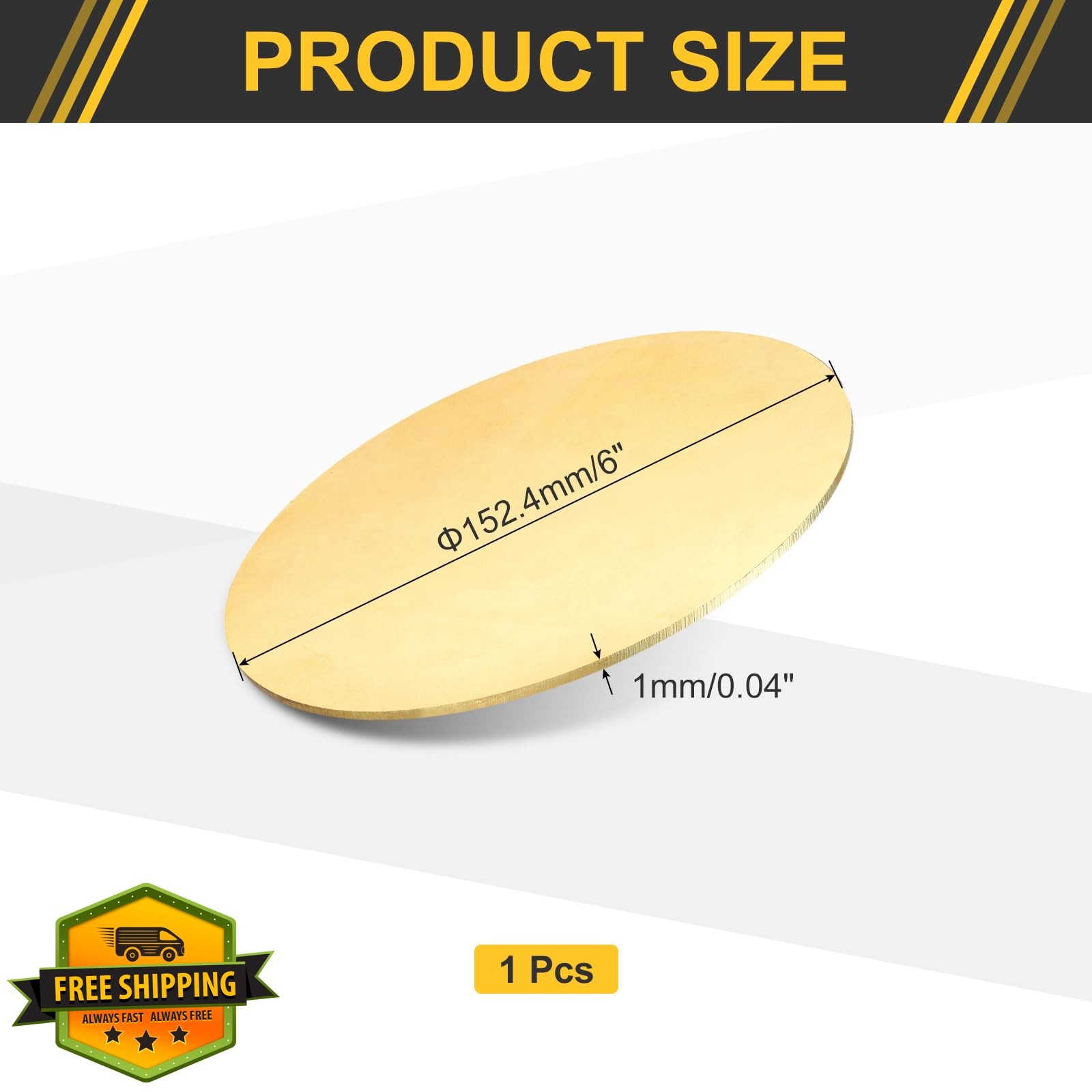 uxcell Brass Round Plate 0.04″x 6″ 1 Pc