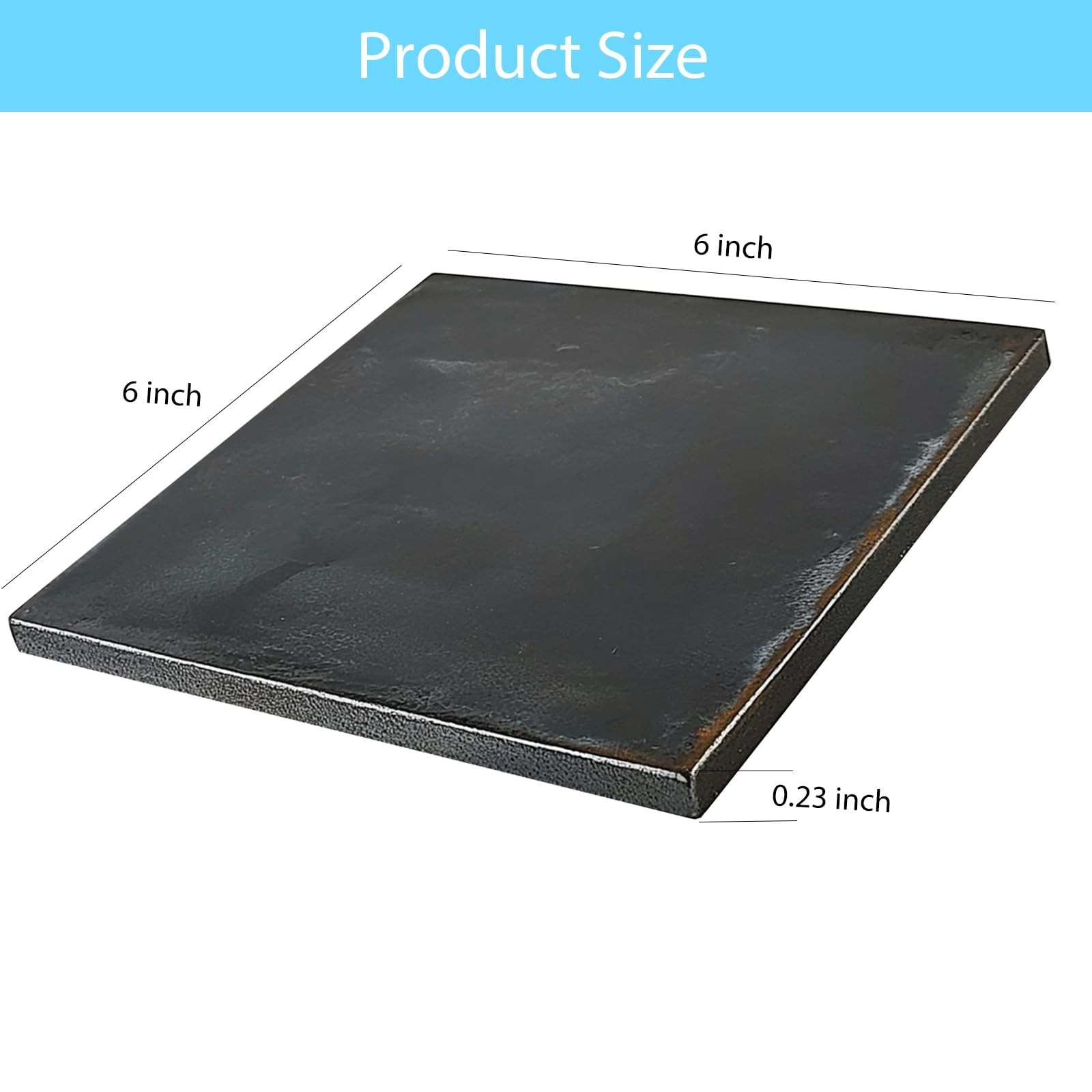 6″x6″ 1/4″ Steel Plate – 2PCS A36 Hot Rolled Weldable Flat Metal Sheet Stock