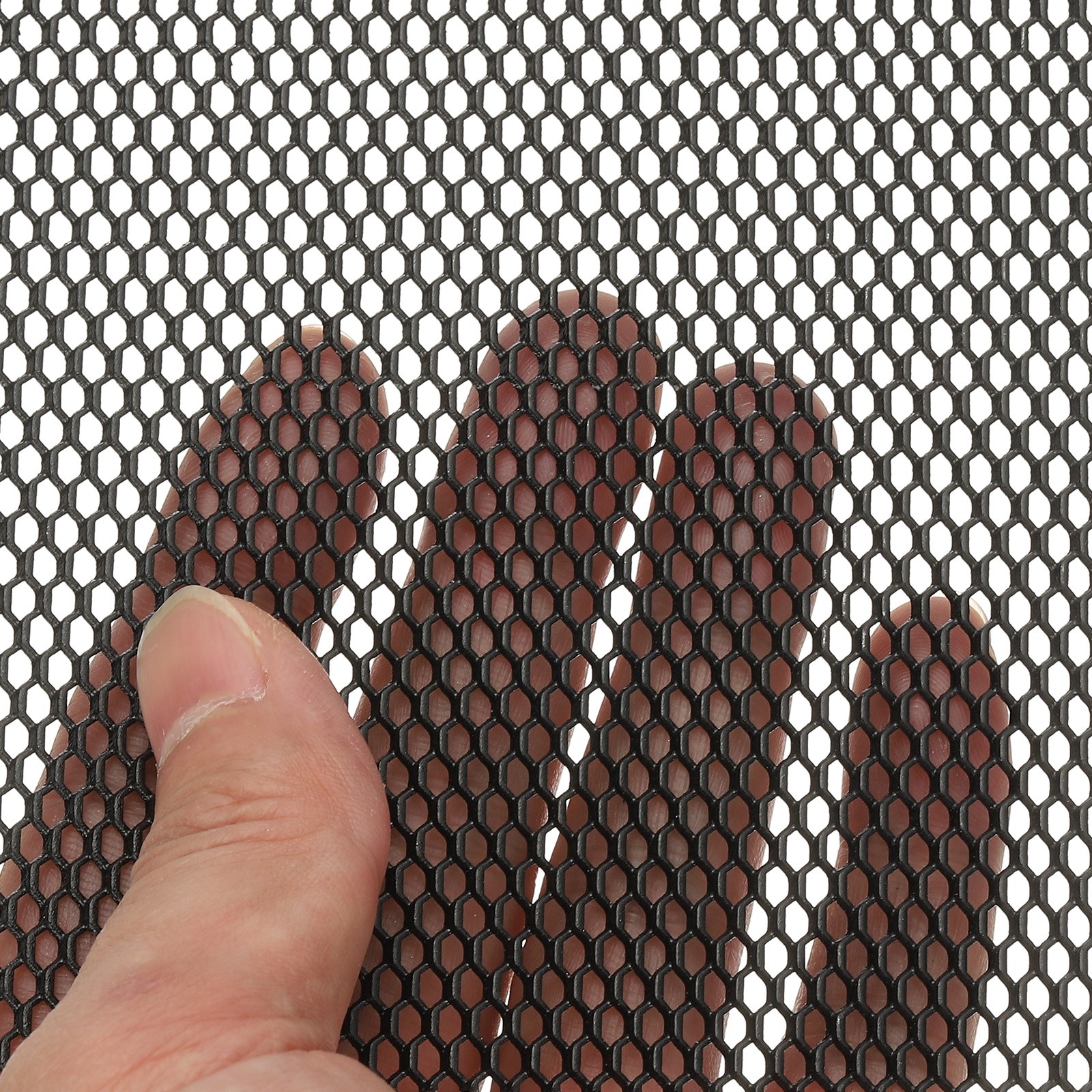 4″L x 4″W Universal Car Grill Mesh, 4Pcs 3x6mm Hexagon Hole, Black