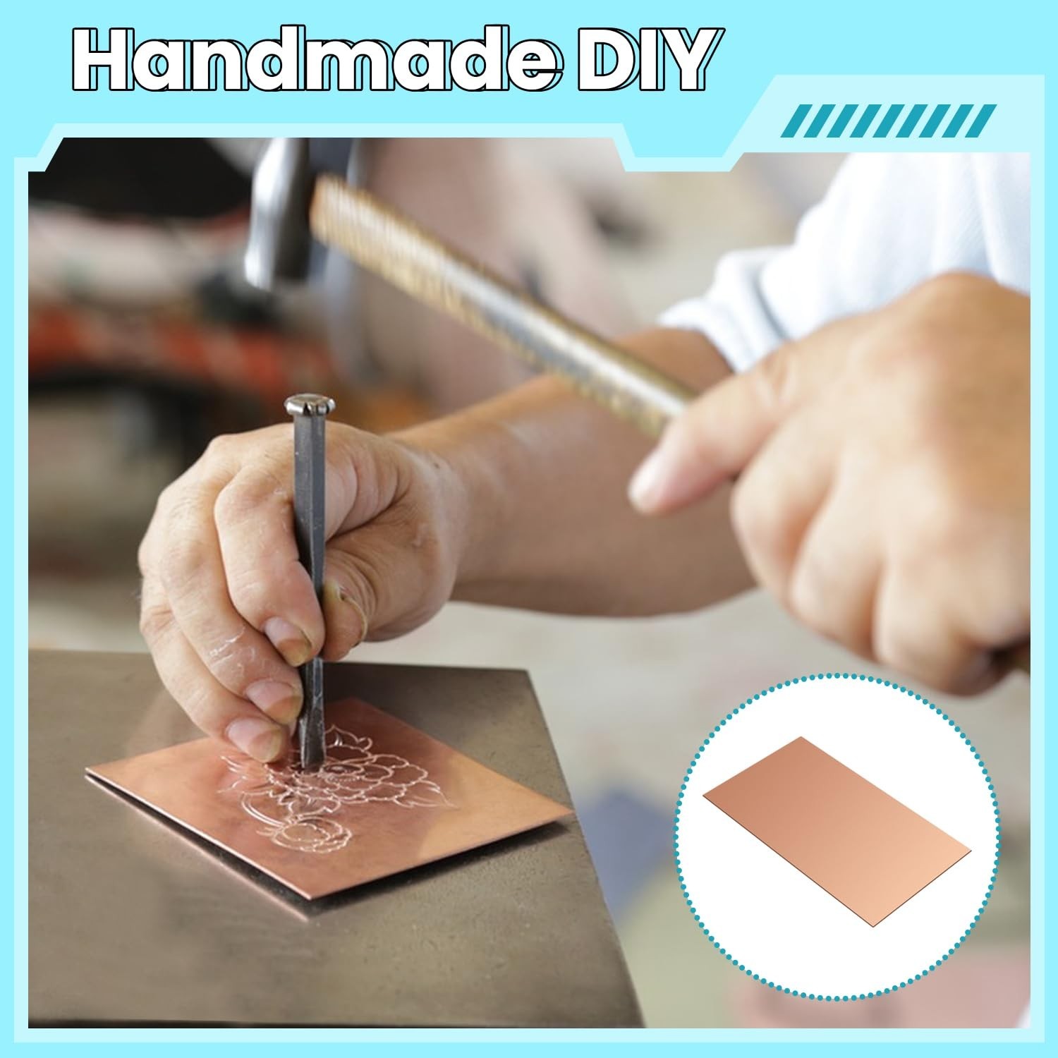 Copper Sheet, 2 Pieces of Copper Plates 8″×2″-20 Gauge(0.8mm) Thickness, 99