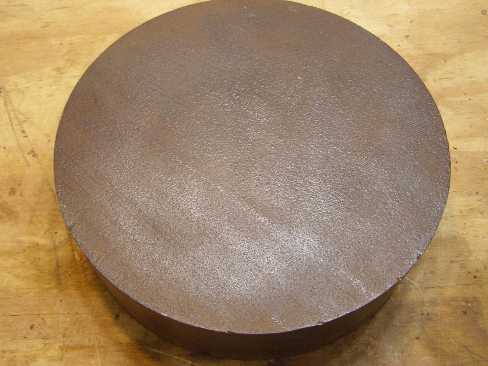 9-1/2″ Diameter x 2-1/4″ Thick Iron / Steel Disk About 55 Lbs Iron Plate See De