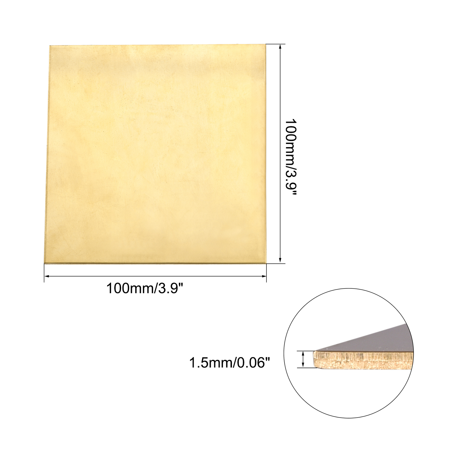 Brass Sheet Metal Sheets Plates 3.9″ Length x 3.9″ Width x 0.06″ Thickness DIY