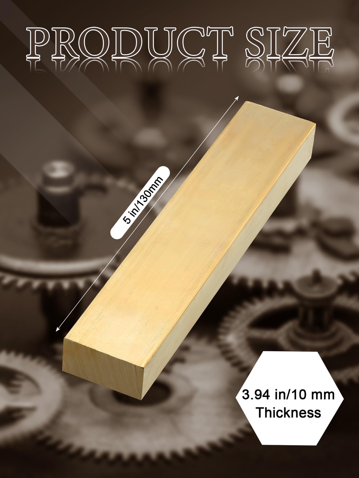 2 PCS Metal Brass Square Bar Solid Flat Stock Knife Making DIY 0.4x1x10 Inch