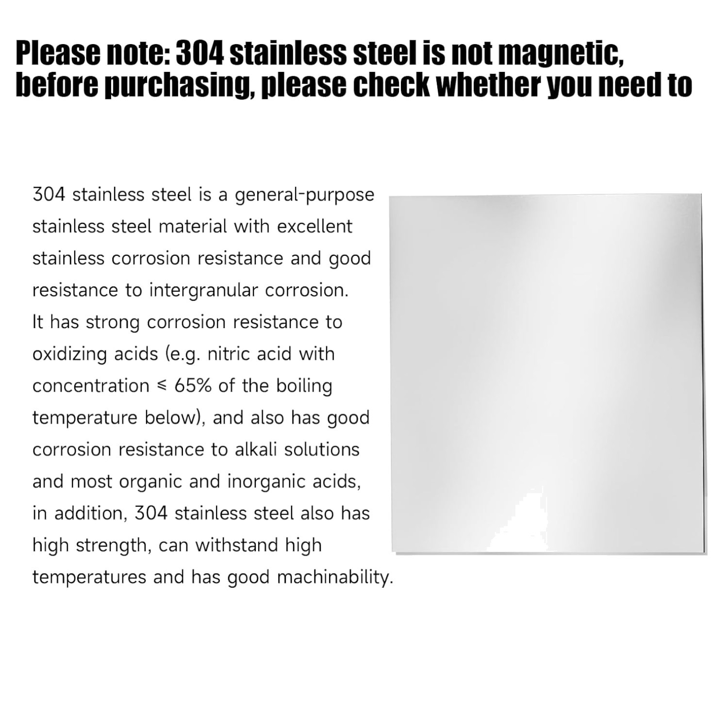 Stainless Steel Shim Stock 12x12x1/8″ Protective Film