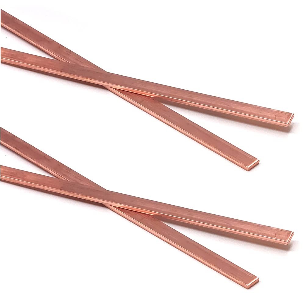 4PCS Copper Flat Bar Stock 1/8″ Thick x 0.4″ Wide x 15.7″ Long for DIY Projects