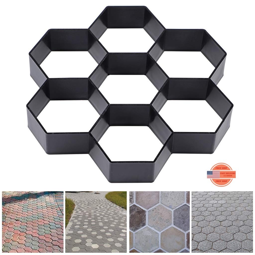 Molde hexagonal para pavimento 29,5 x 28 x4,3 cm reutilizable caminos peatonales