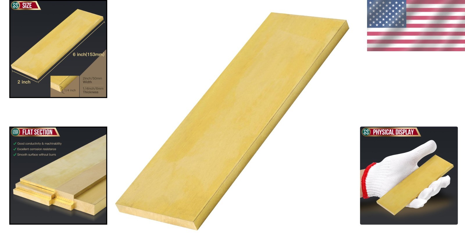 Versatile 1/4″ x 2″ x 6″ Brass Rod Blank – Perfect for Crafts & Accessories