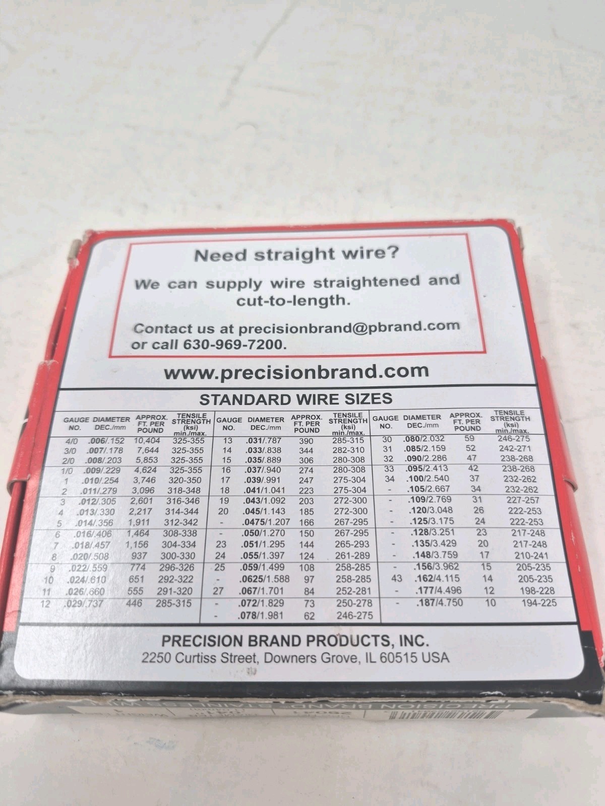 Precision Brand Stainless Steel Music Wire, 0.041 In, 29041 – New Open Box