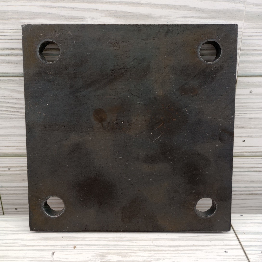 6″ x 6″ 3/8″ Thick Steel Base Plate 9/16″ Hole For 1/2″ Bolts Heavy Duty Weld