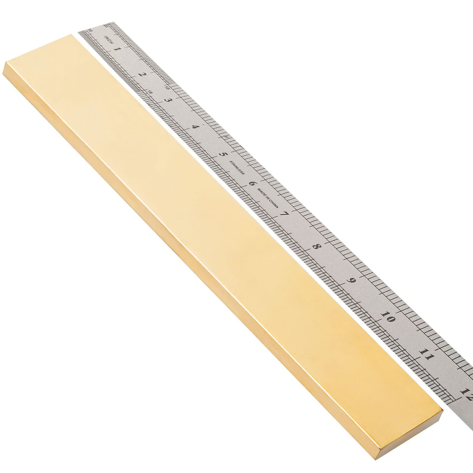 C360 Brass Flat Bar Stock 1/8x2x12 Inch Knife Making Solid Plate Billet