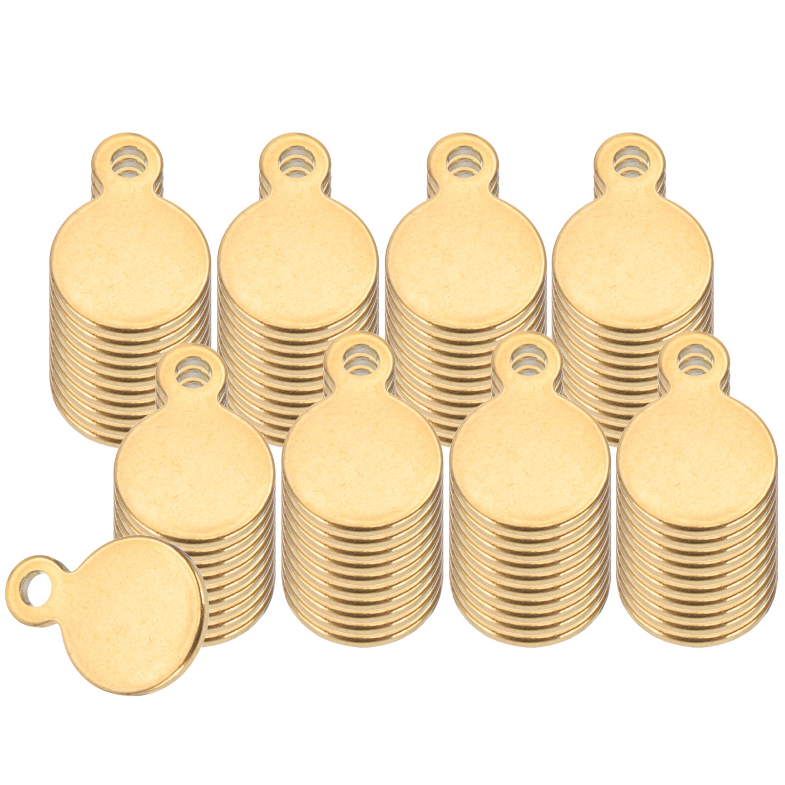 20 Pcs 1/4 Inch Round Metal Stamping Blanks, Gold Tone Blank Tags
