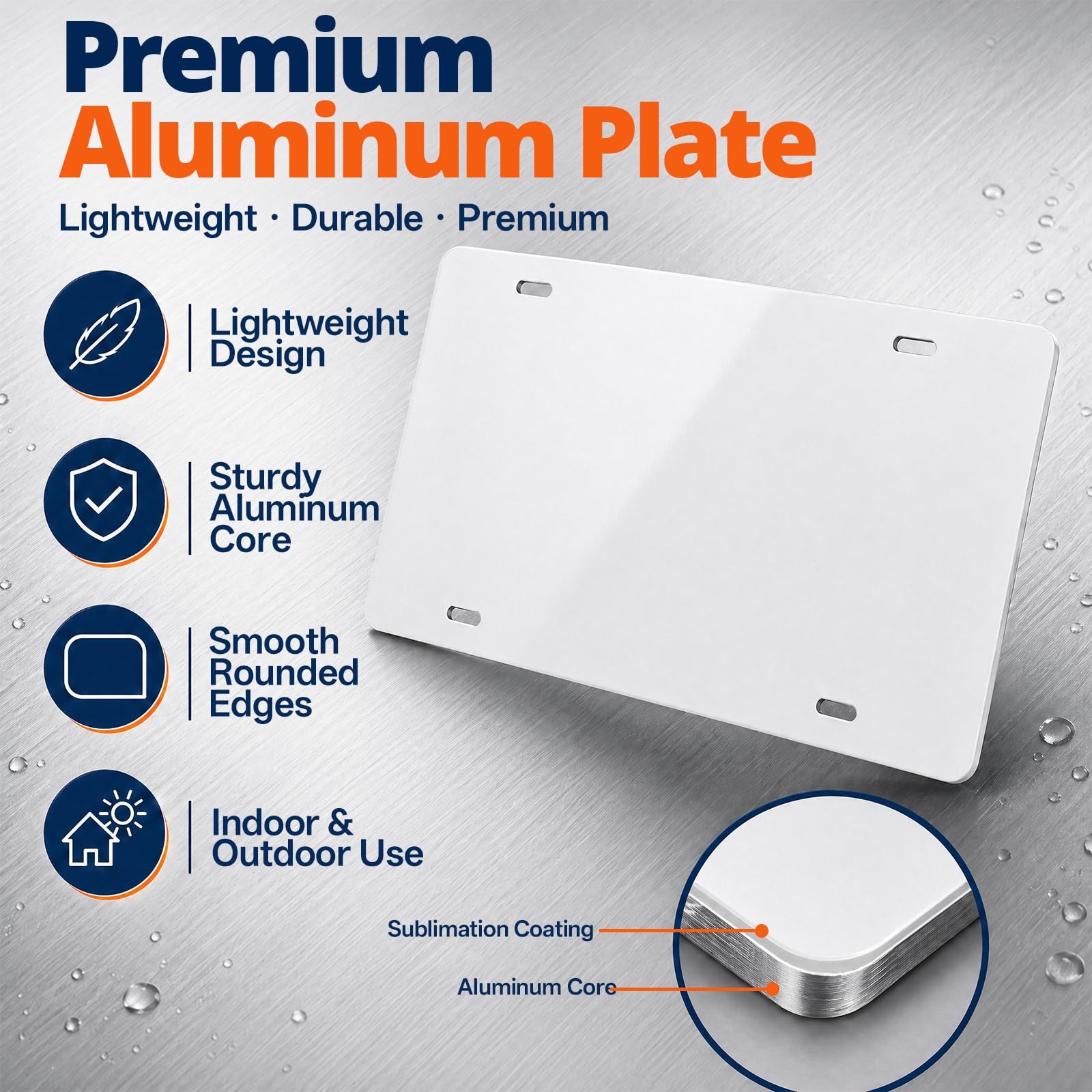 100 Pack Sublimation License Plate Blanks, 6″X12″ x 0.65mm Aluminum