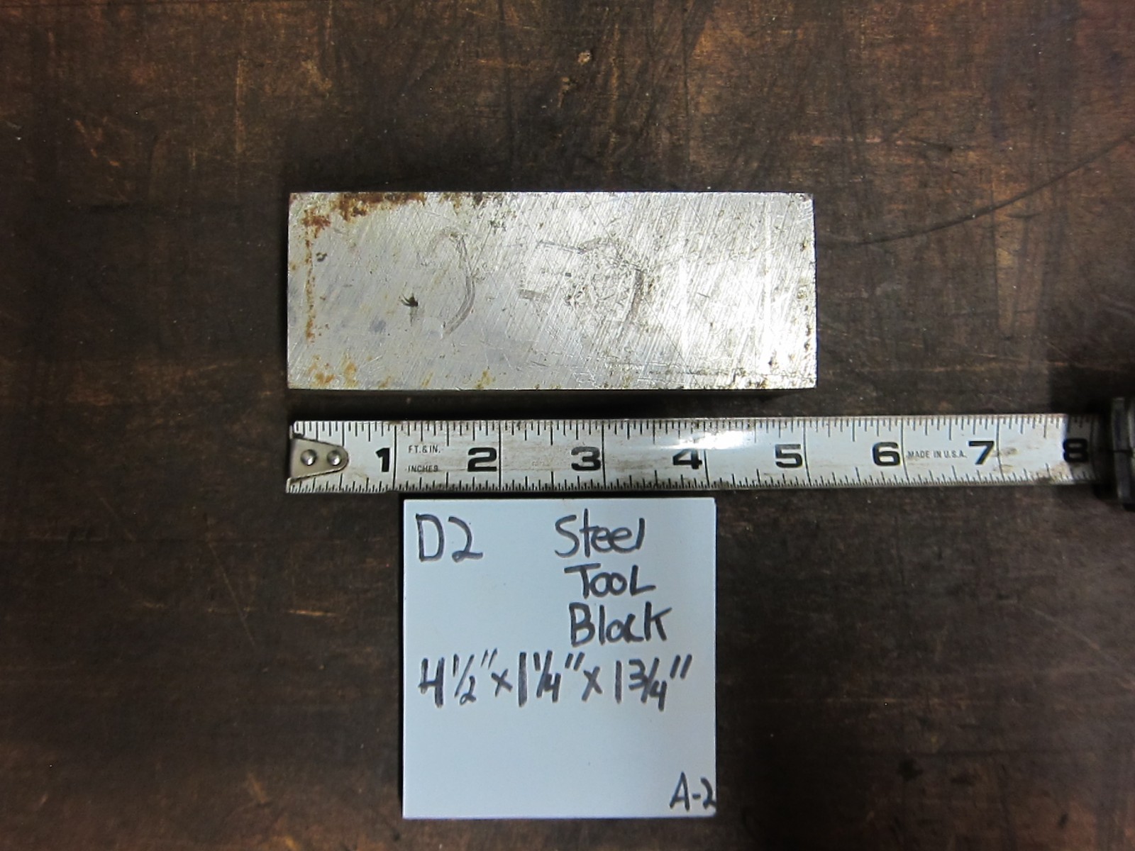D-2 Tool Steel 4.5” x 1.25” x 1.75” Thick D2 Tool Steel Block