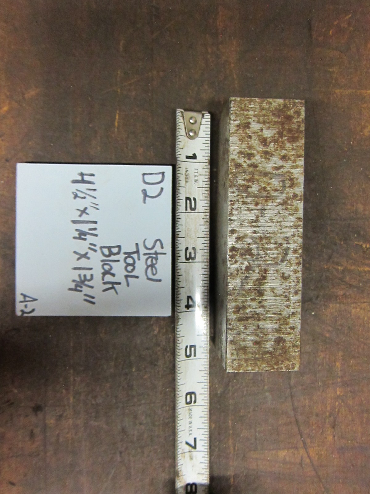 D-2 Tool Steel 4.5” x 1.25” x 1.75” Thick D2 Tool Steel Block