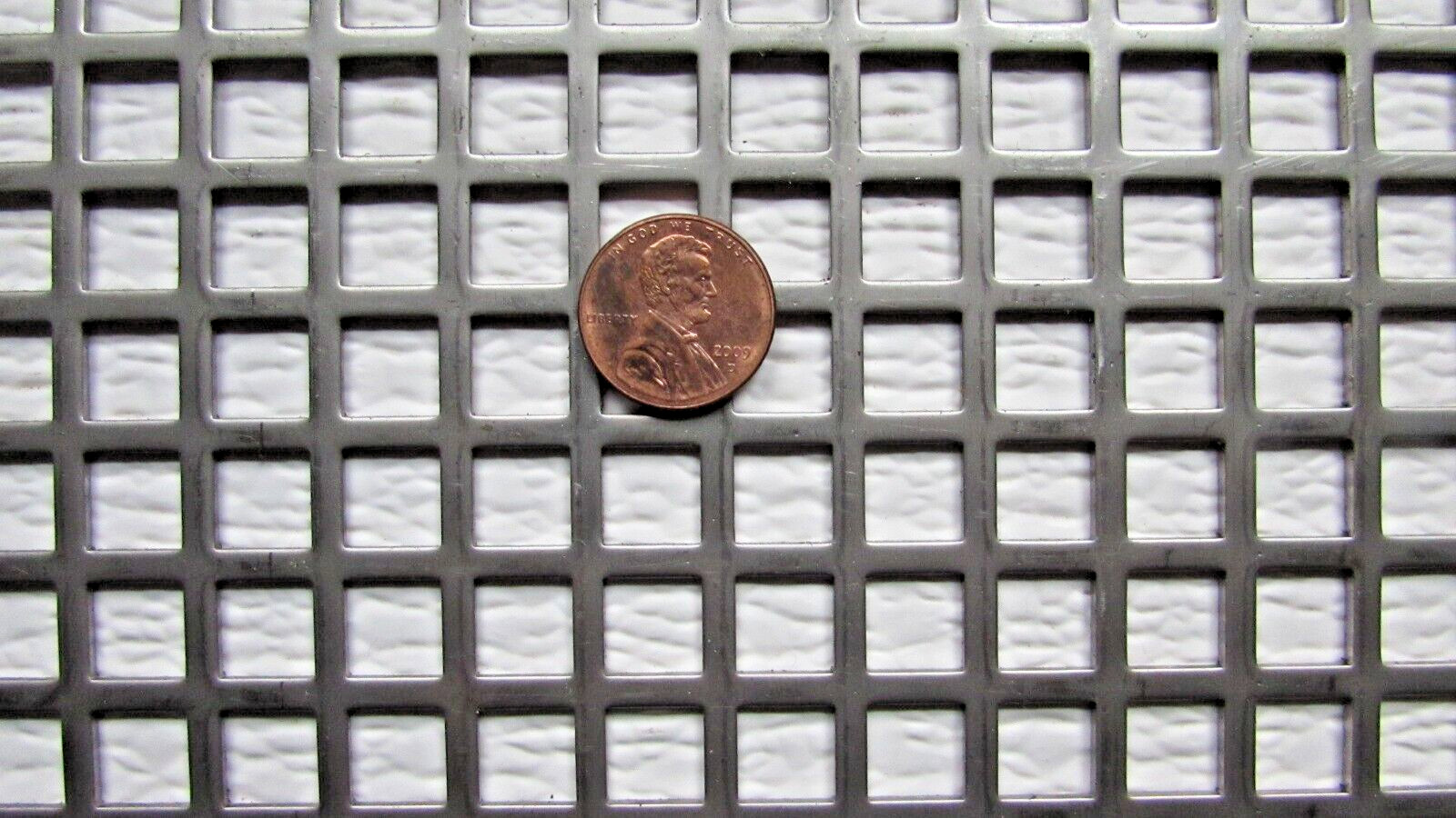 3/8″ SQUARE HOLE PERFORATED CARBON STEEL METAL 16 GA.- —-12″ X 12″